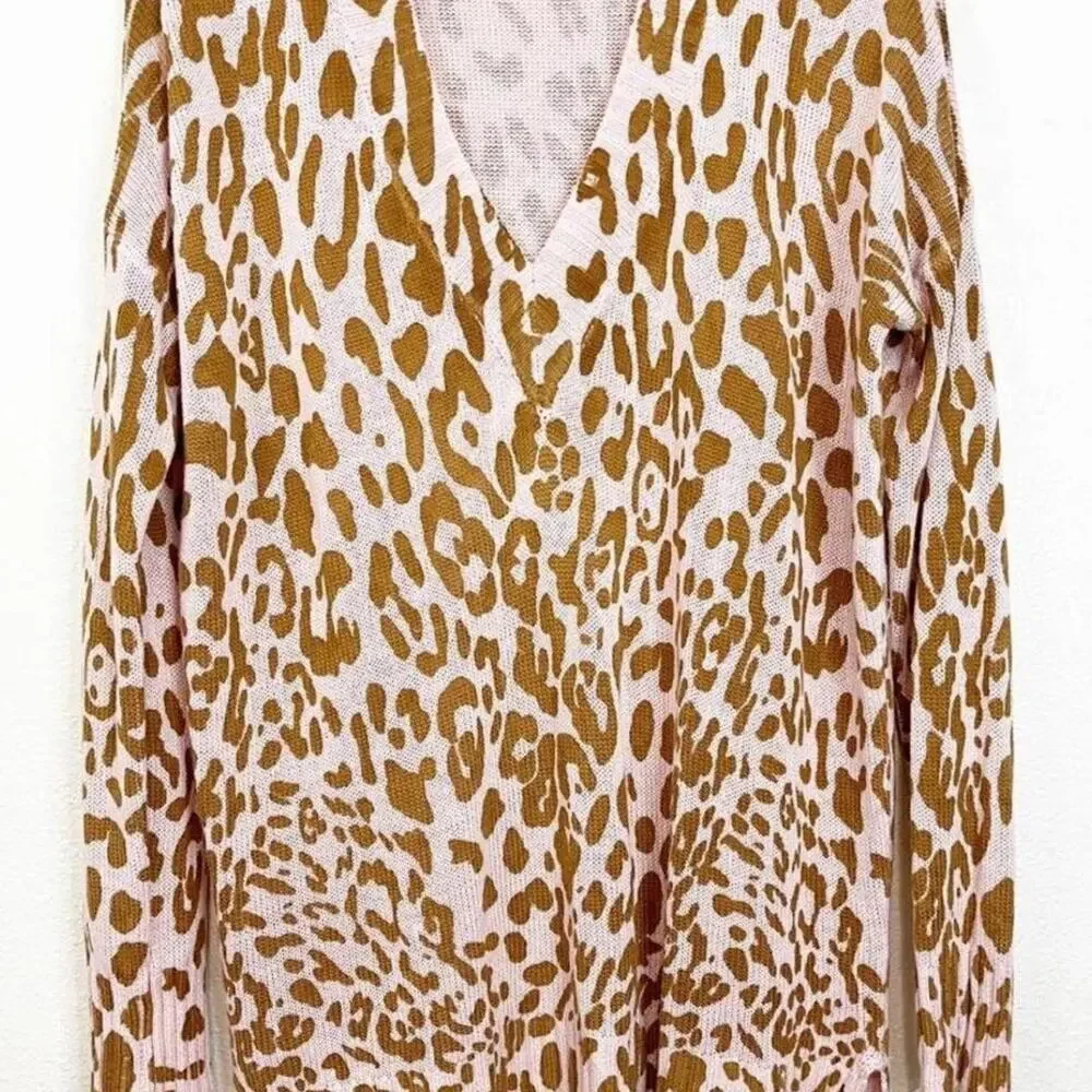 Show Me Your Mumu Kit Pink Cheetah Print Oversized Sweater size XS